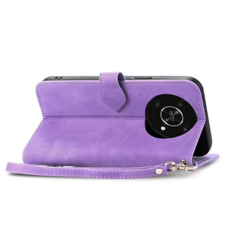 For Honor X30 5G Embossed Flower Zipper Leather Phone Case