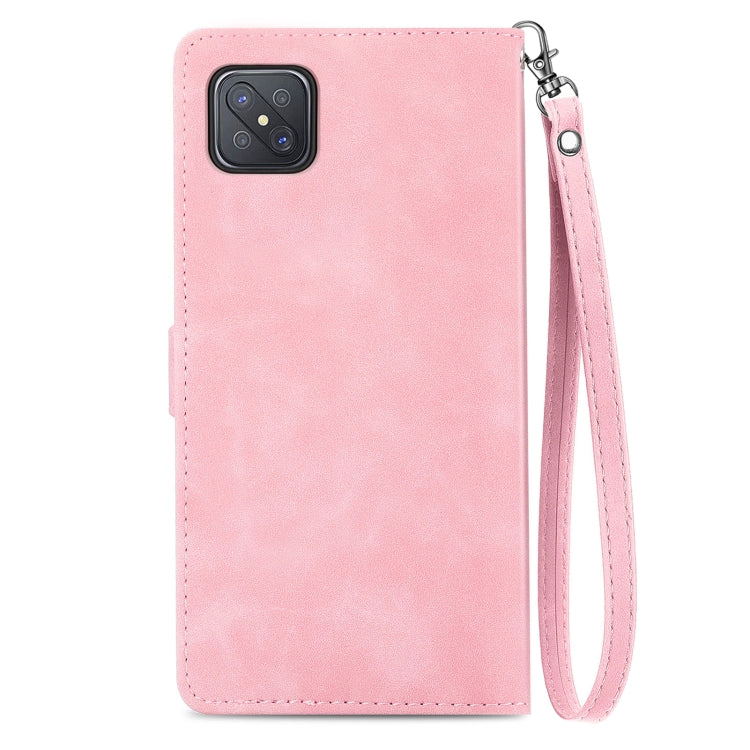 For OPPO Reno4 Z 5G Embossed Flower Zipper Leather Phone Case