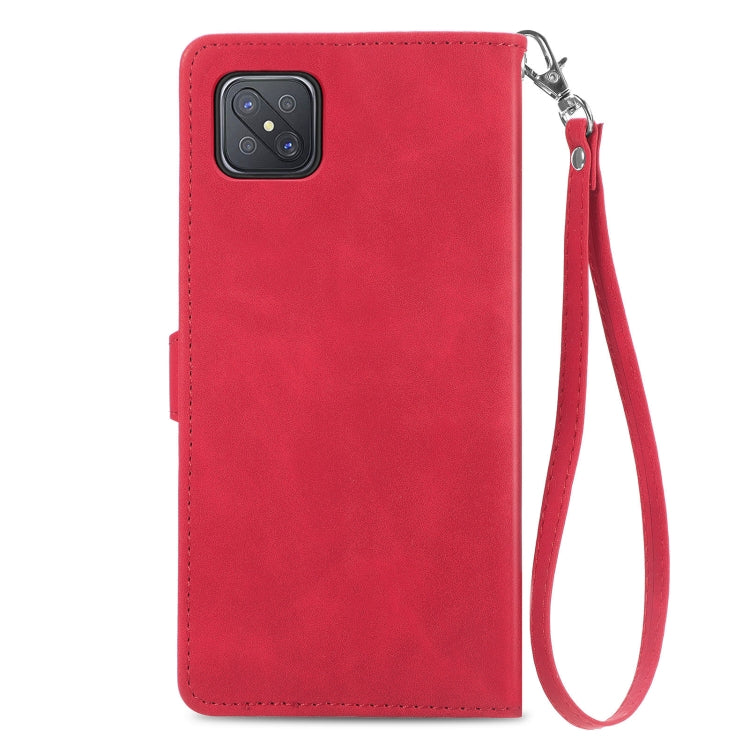 For OPPO Reno4 Z 5G Embossed Flower Zipper Leather Phone Case