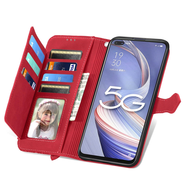 For OPPO Reno4 Z 5G Embossed Flower Zipper Leather Phone Case