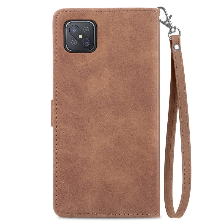 For OPPO Reno4 Z 5G Embossed Flower Zipper Leather Phone Case