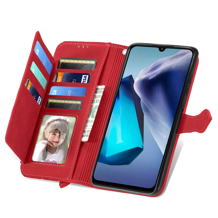 For vivo T1 Embossed Flower Zipper Leather Phone Case