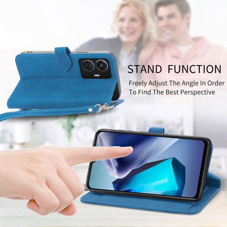 For vivo T1 Embossed Flower Zipper Leather Phone Case