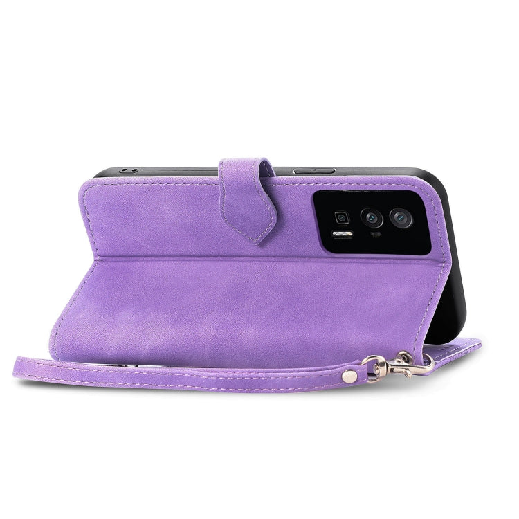 For Xiaomi Redmi K60 Pro Embossed Flower Zipper Leather Phone Case