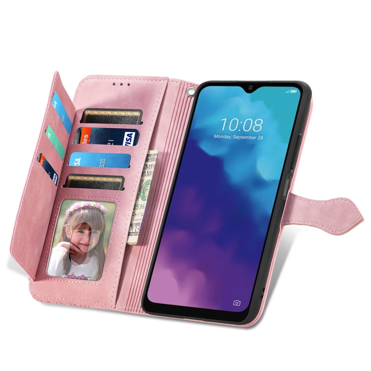 For ZTE Blade V30 Vita Embossed Flower Zipper Leather Phone Case