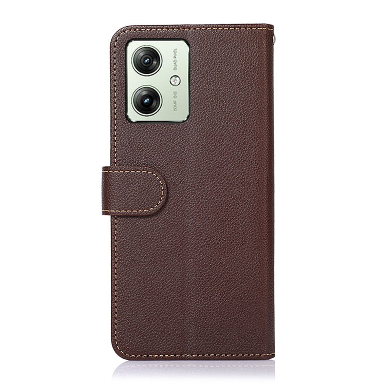 For Motorola Moto G64 5G KHAZNEH Litchi Texture Leather RFID Phone Case