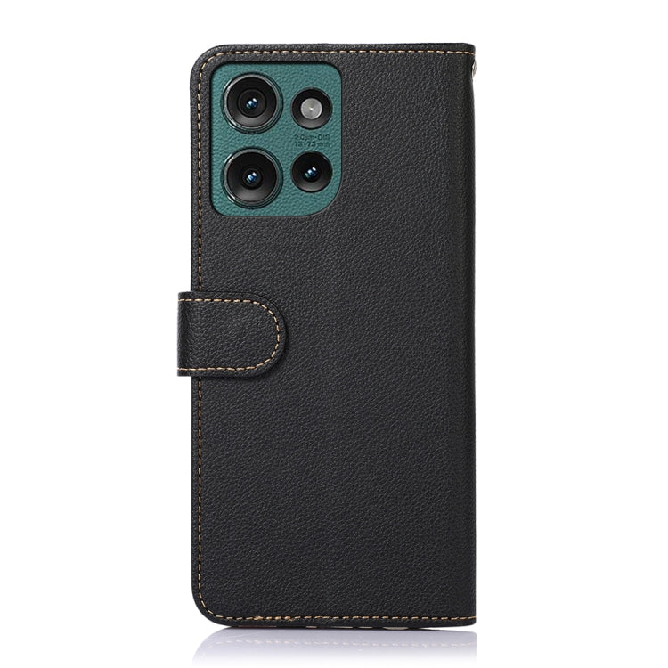 For Motorola Edge 50 KHAZNEH Litchi Texture Leather RFID Phone Case