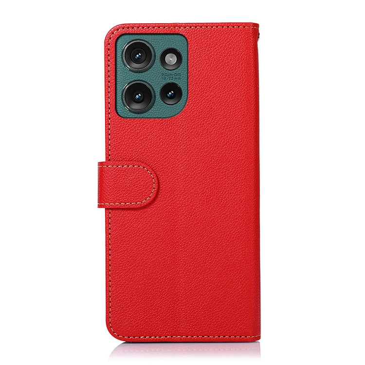 For Motorola Edge 50 KHAZNEH Litchi Texture Leather RFID Phone Case