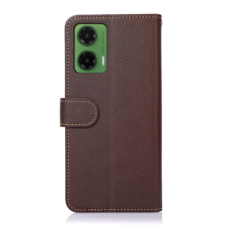 For Motorola Moto G35 5G KHAZNEH Litchi Texture Leather RFID Phone Case