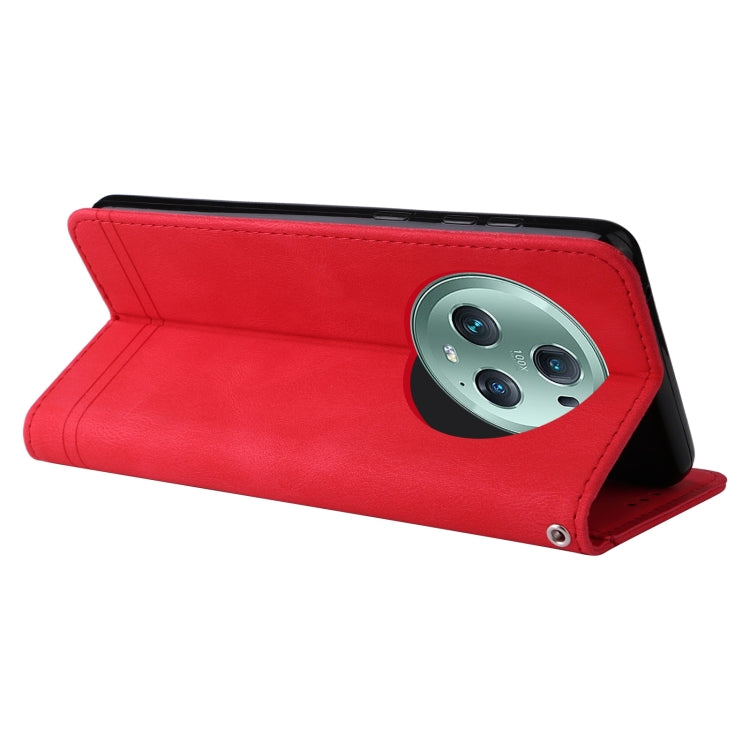 For Honor Magic5 Pro Skin Feel Life Tree Metal Button Leather Phone Case