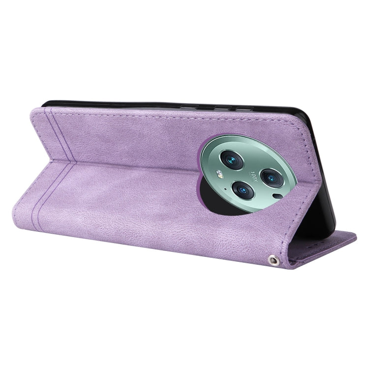 For Honor Magic5 Pro Skin Feel Life Tree Metal Button Leather Phone Case