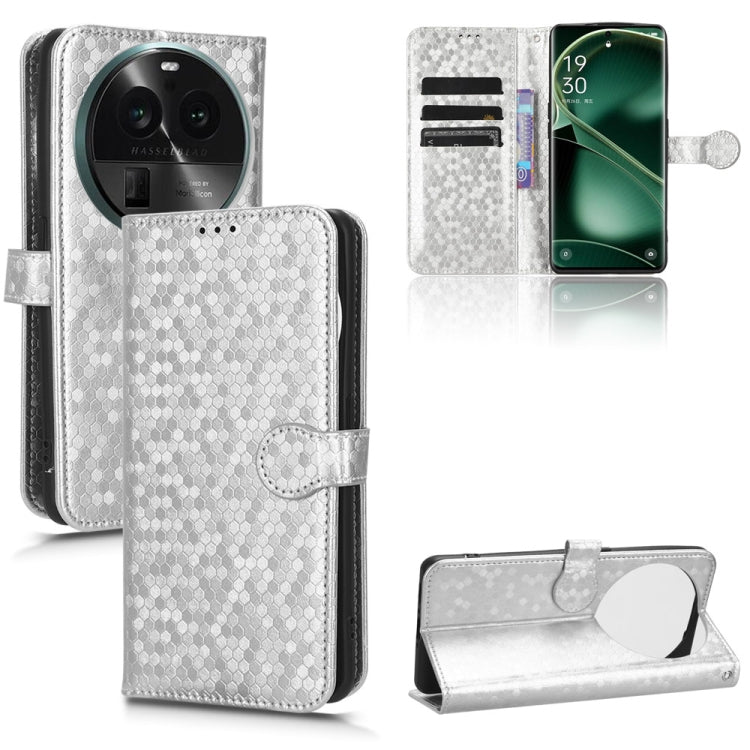 For OPPO Find X6 5G Honeycomb Dot Texture Leather Phone Case