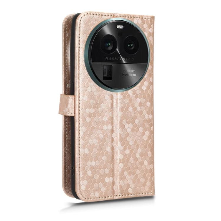 For OPPO Find X6 Pro 5G Honeycomb Dot Texture Leather Phone Case