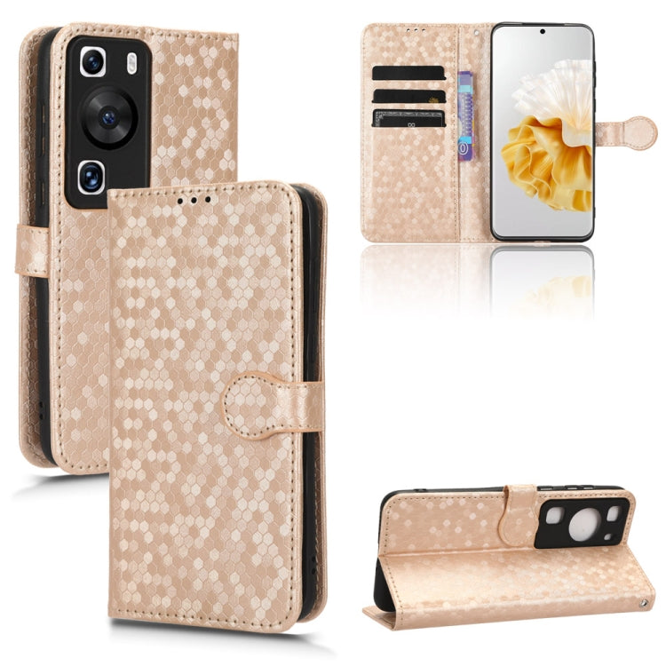 For Huawei P60 / P60 Pro Honeycomb Dot Texture Leather Phone Case