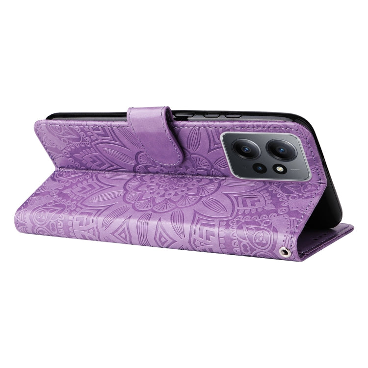 For Xiaomi Redmi Note 12 4G Global Embossed Sunflower Leather Phone Case