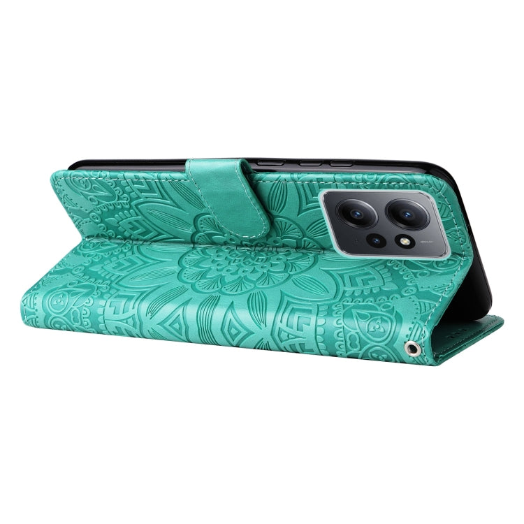 For Xiaomi Redmi Note 12 4G Global Embossed Sunflower Leather Phone Case