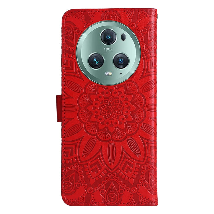 For Honor Magic5 Pro Embossed Sunflower Leather Phone Case
