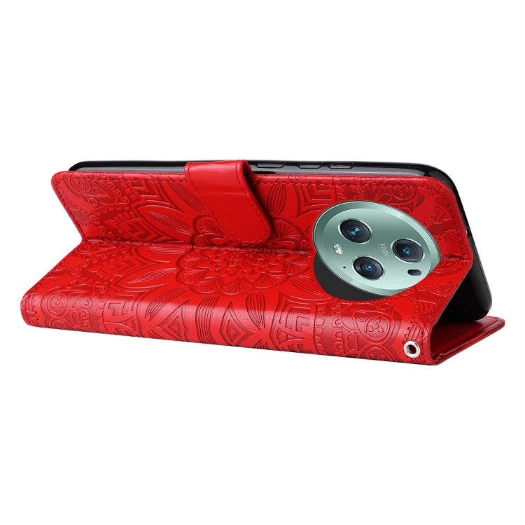 For Honor Magic5 Pro Embossed Sunflower Leather Phone Case