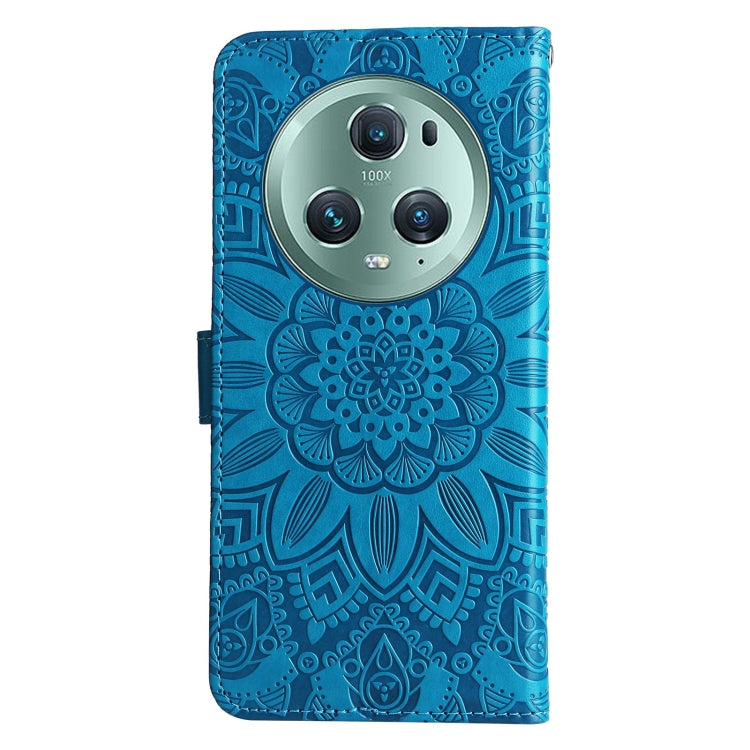 For Honor Magic5 Pro Embossed Sunflower Leather Phone Case