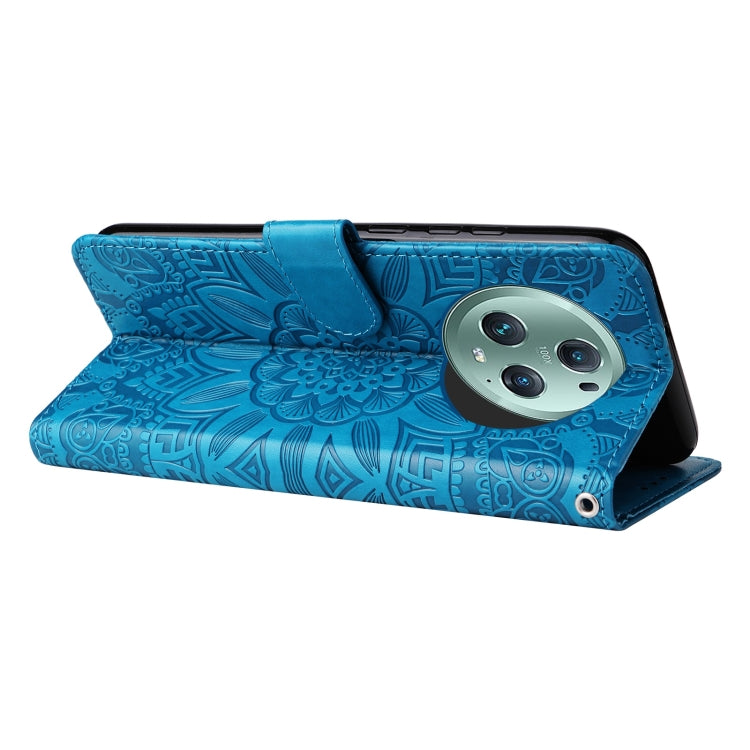 For Honor Magic5 Pro Embossed Sunflower Leather Phone Case