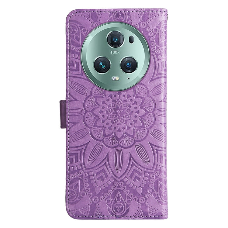 For Honor Magic5 Pro Embossed Sunflower Leather Phone Case