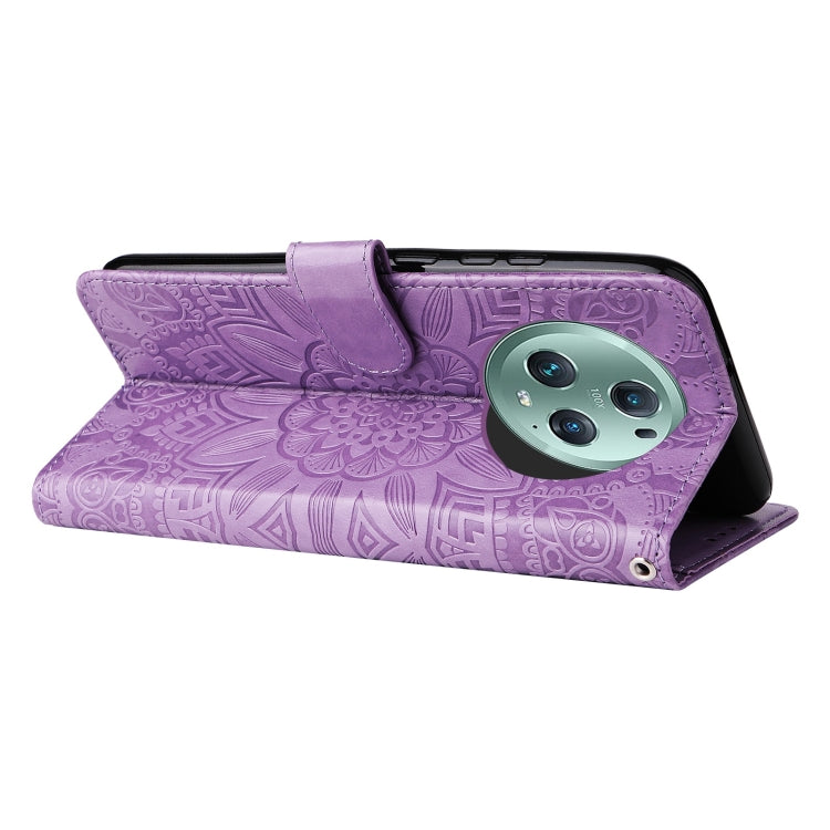 For Honor Magic5 Pro Embossed Sunflower Leather Phone Case