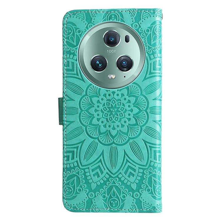 For Honor Magic5 Pro Embossed Sunflower Leather Phone Case