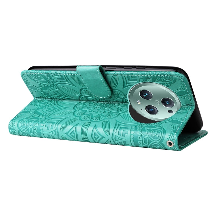 For Honor Magic5 Pro Embossed Sunflower Leather Phone Case