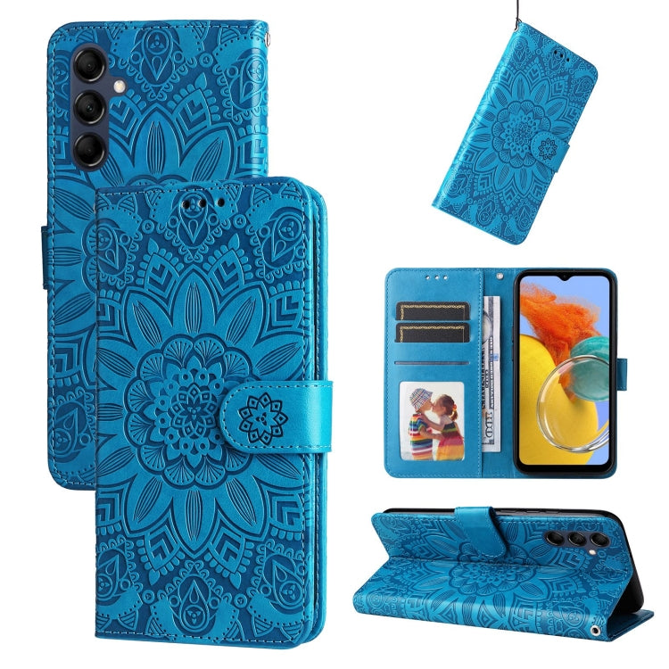 For Samsung Galaxy M14 5G Embossed Sunflower Leather Phone Case