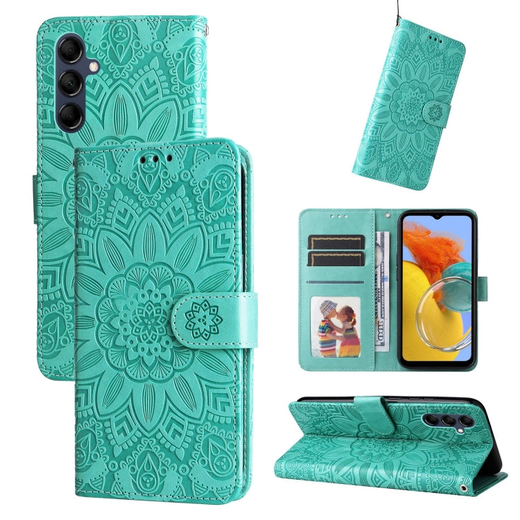 For Samsung Galaxy M14 5G Embossed Sunflower Leather Phone Case