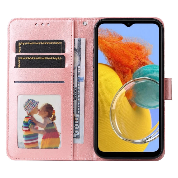 For Samsung Galaxy M14 5G Embossed Sunflower Leather Phone Case