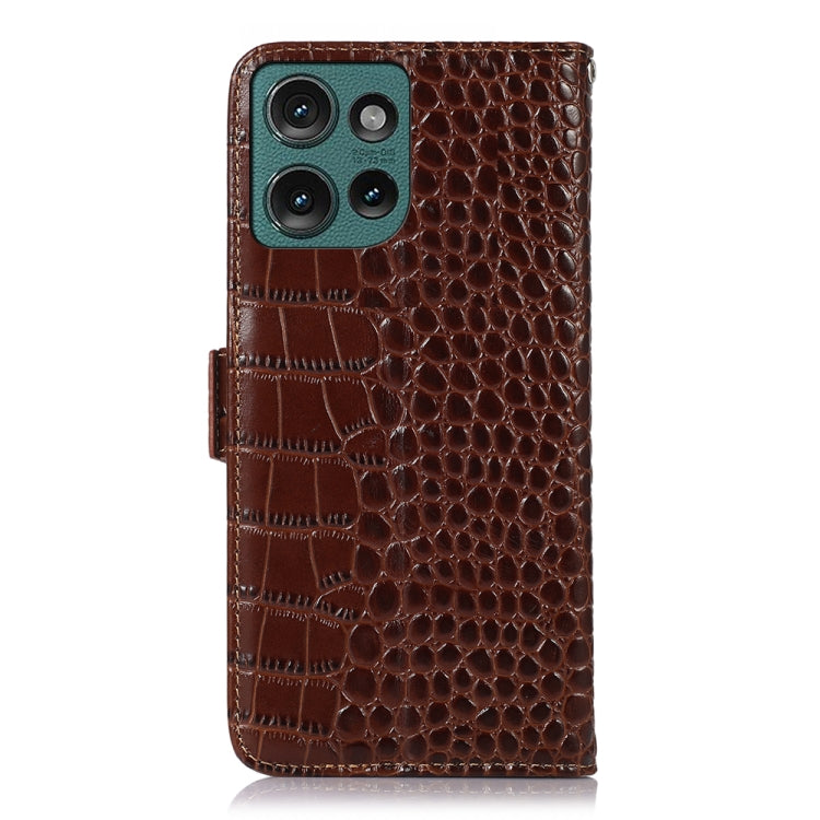 For Motorola Edge 50 Neo Crocodile Top Layer Cowhide Leather Phone Case