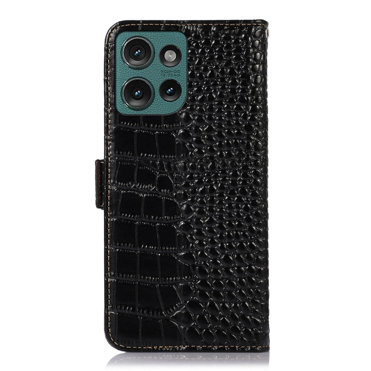 For Motorola Edge 50 Neo Crocodile Top Layer Cowhide Leather Phone Case