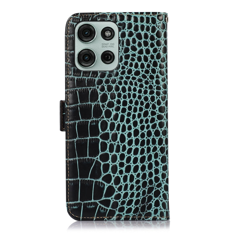 For Motorola Moto G75 5G Crocodile Top Layer Cowhide Leather Phone Case