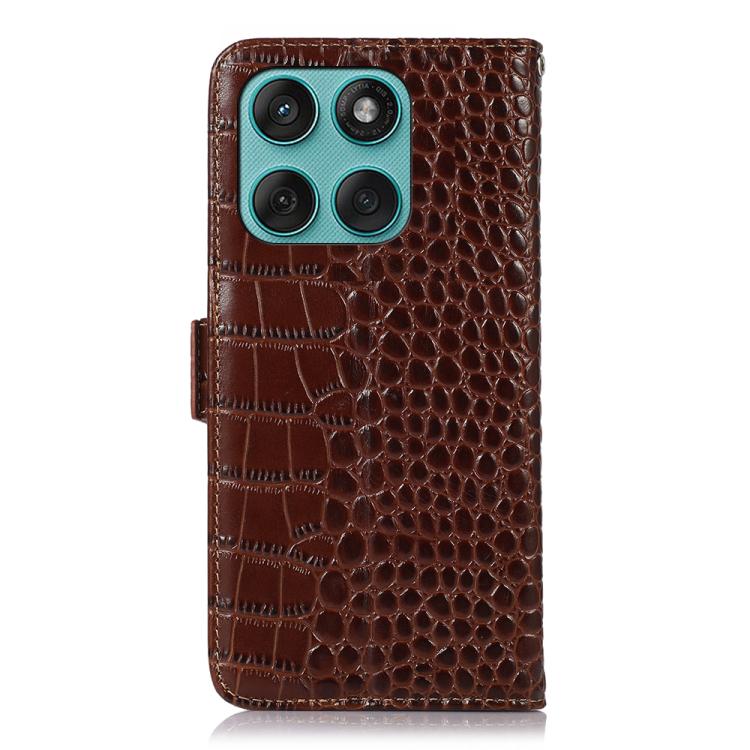 For Motorola Edge 60 Fusion / 60 Pro / 60 Crocodile Top Layer Cowhide Leather Phone Case