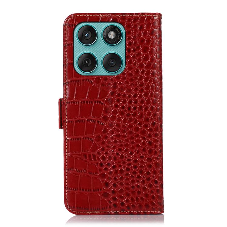 For Motorola Edge 60 Fusion / 60 Pro / 60 Crocodile Top Layer Cowhide Leather Phone Case