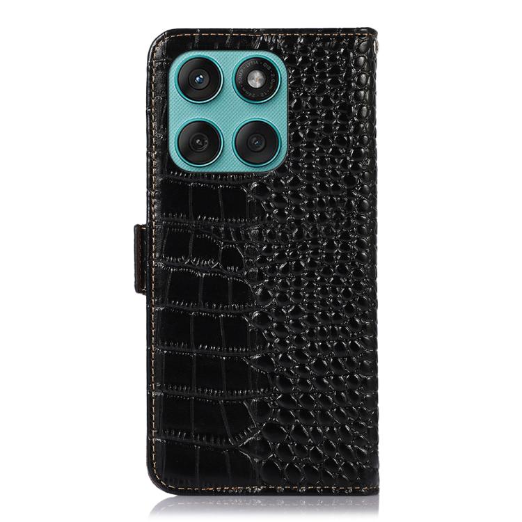 For Motorola Edge 60 Fusion / 60 Pro / 60 Crocodile Top Layer Cowhide Leather Phone Case