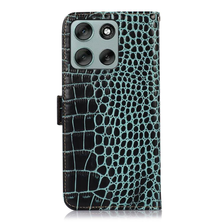For Motorola Moto G56 5G Crocodile Top Layer Cowhide Leather Phone Case