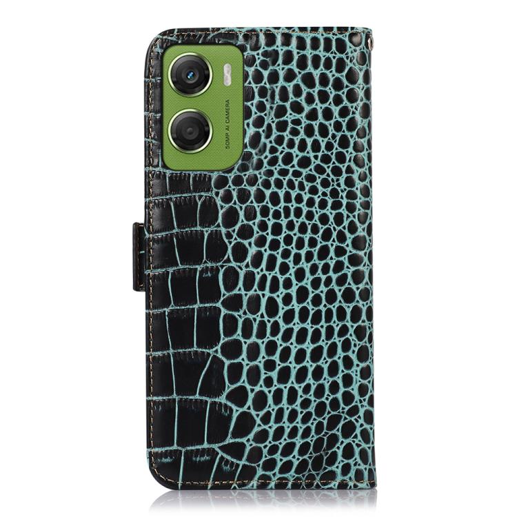 For Motorola Moto G06 4G Crocodile Top Layer Cowhide Leather Phone Case