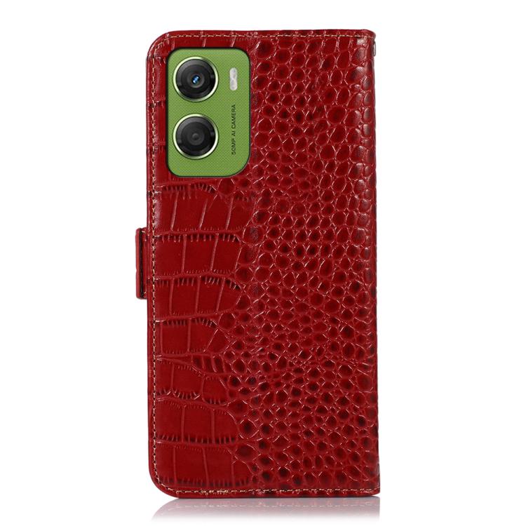 For Motorola Moto G06 4G Crocodile Top Layer Cowhide Leather Phone Case