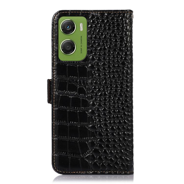 For Motorola Moto G06 4G Crocodile Top Layer Cowhide Leather Phone Case