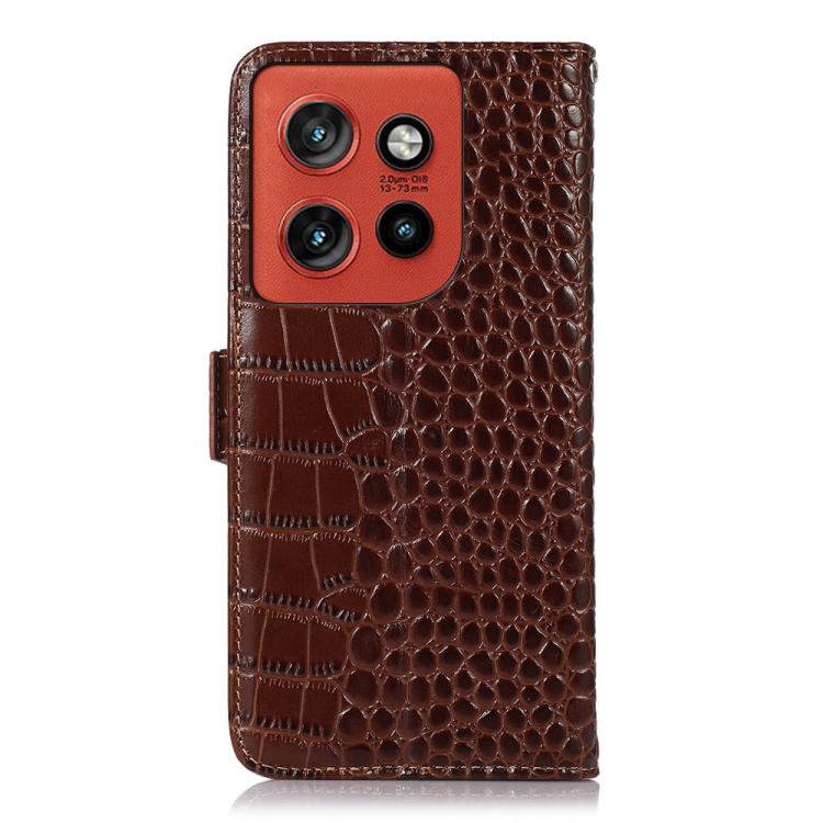 For Motorola Edge 60 Neo 5G Crocodile Top Layer Cowhide Leather Phone Case