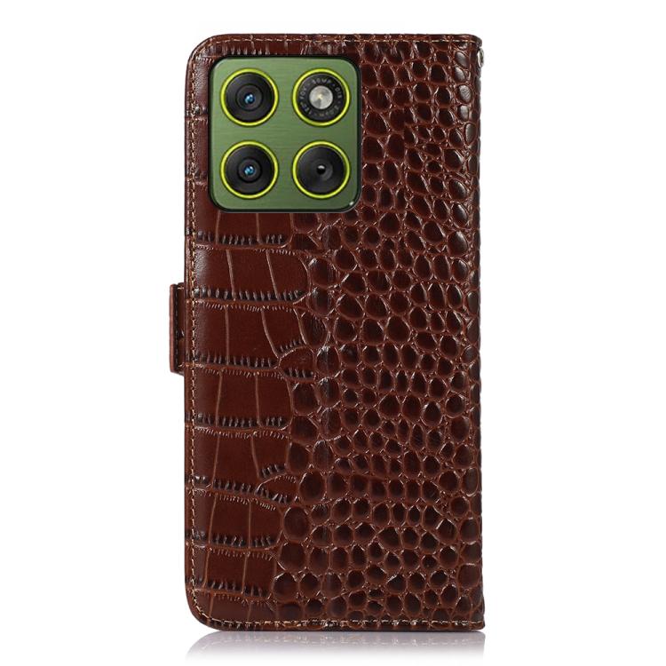 For Motorola Edge 70 5G Crocodile Top Layer Cowhide Leather Phone Case