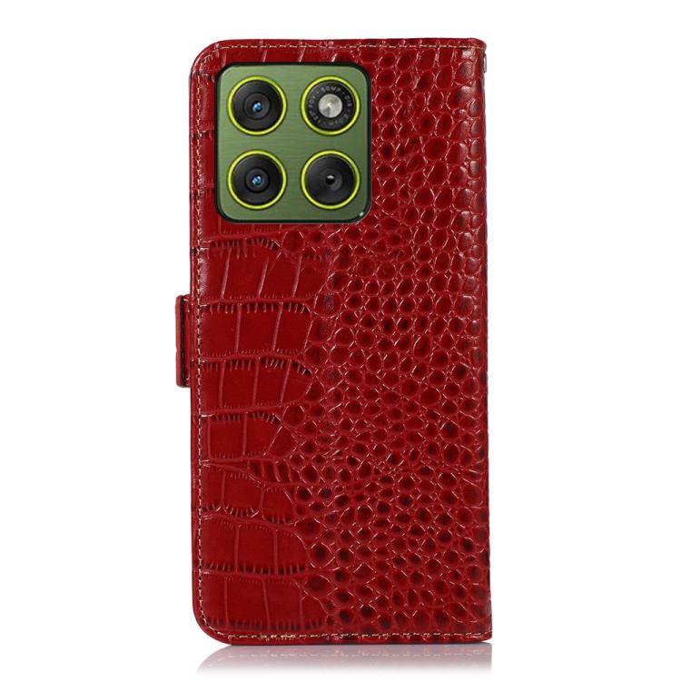For Motorola Edge 70 5G Crocodile Top Layer Cowhide Leather Phone Case