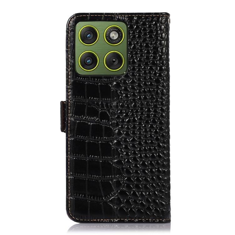 For Motorola Edge 70 5G Crocodile Top Layer Cowhide Leather Phone Case