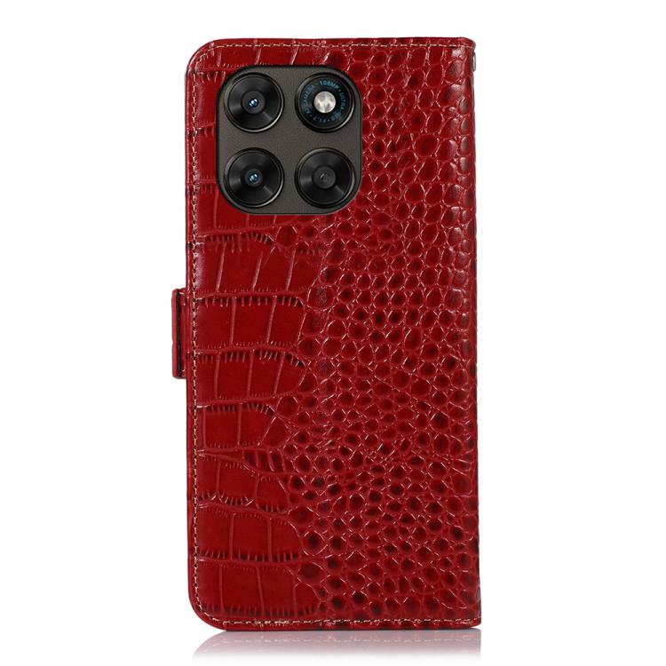 For Motorola Moto G77 5G / G67 5G Crocodile Top Layer Cowhide Leather Phone Case
