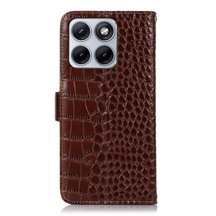 For Motorola Edge 70 Fusion 5G Crocodile Top Layer Cowhide Leather Phone Case