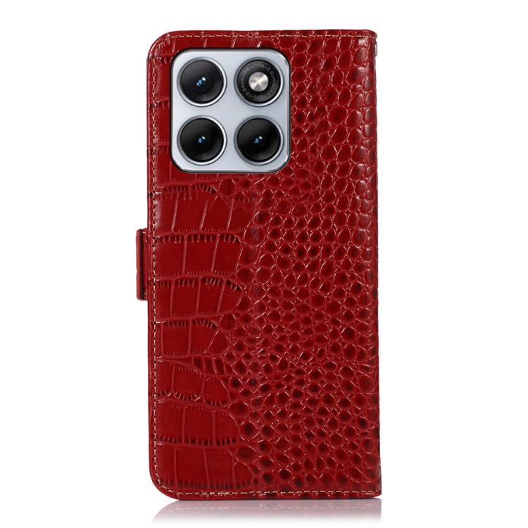 For Motorola Edge 70 Fusion 5G Crocodile Top Layer Cowhide Leather Phone Case