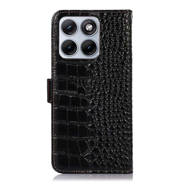 For Motorola Edge 70 Fusion 5G Crocodile Top Layer Cowhide Leather Phone Case