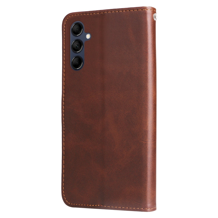 For Samsung Galaxy M14 5G Calf Texture Zipper Leather Phone Case